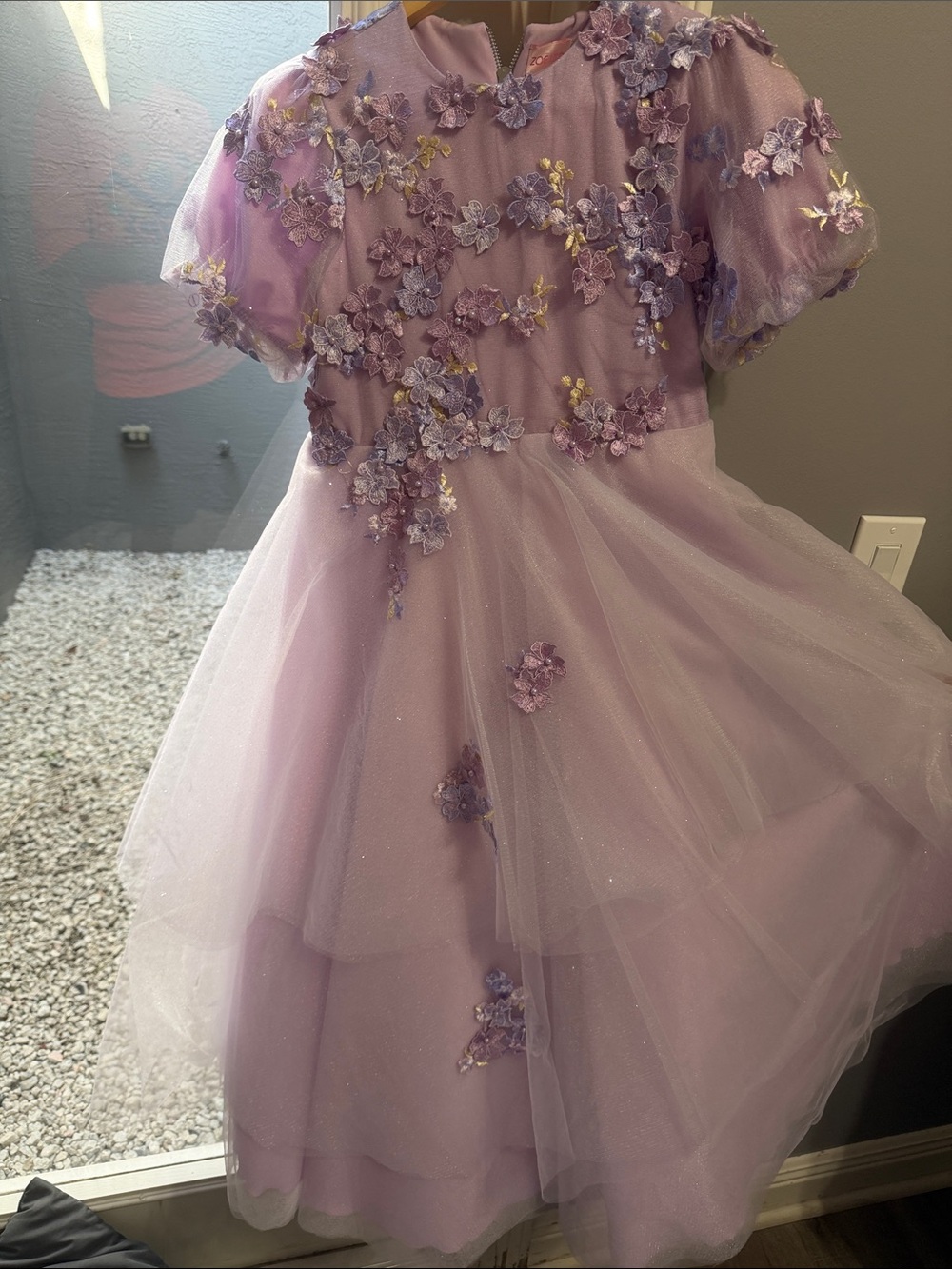 Zoe Ltd Lilac Embroidered Tulle Dress